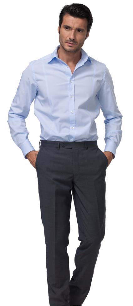 SIGGI Strečová košeľa JAMES modrá Farba: Modrá bledšia, Veľkosť: XXXL