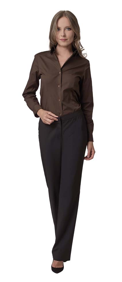 SIGGI LISA strečová košeľa dámska hnedá Farba: Hnedá tmavá, Veľkosť: XXXL
