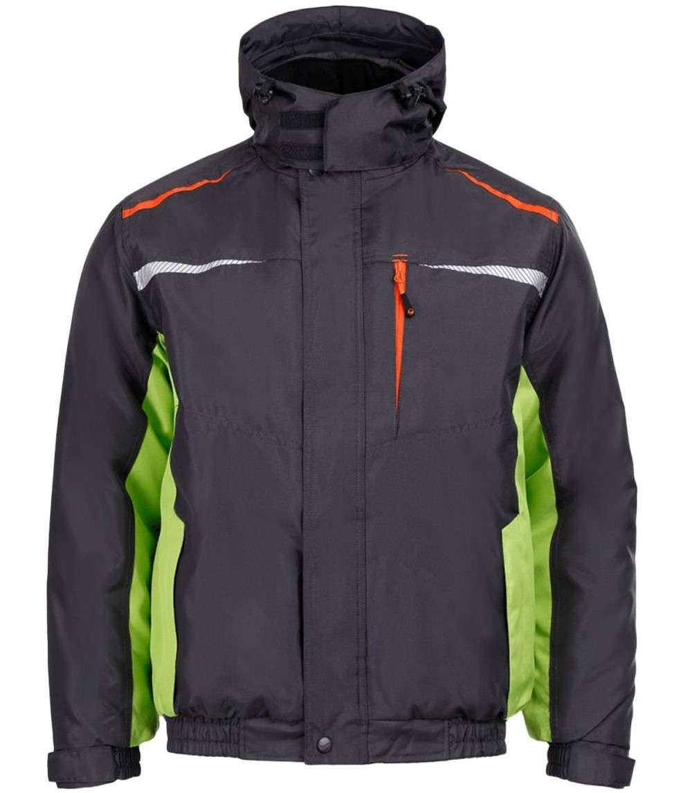 STENSO PRISMA WINTER  pracovná zimná bunda Farba: Sivá, Veľkosť: S, Doplnková farba: limetková