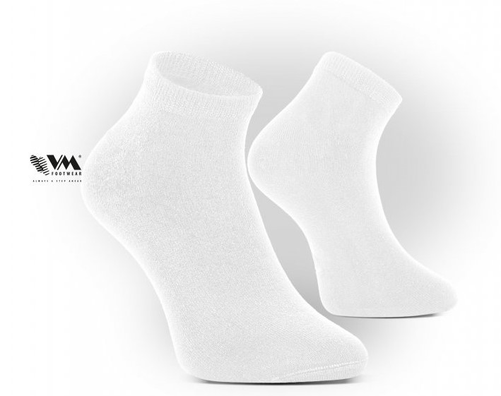 VM Footwear Bambusové ponožky biele, krátke - balenie 3 páry Farba: Biela, Veľkosť: 39-42