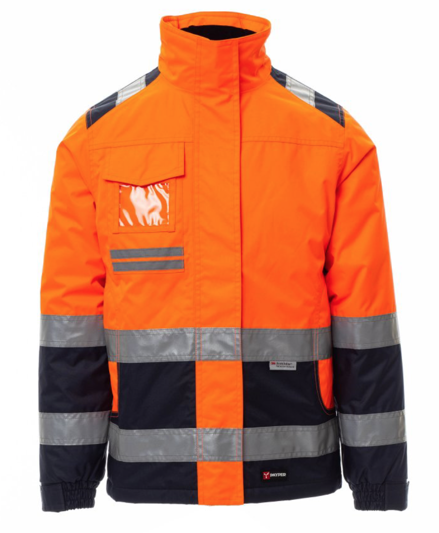 PAYPER Bunda HISPEED LADY oranžová Farba: Reflexná žltá, Veľkosť: XL, Doplnková farba: tmavo modrá