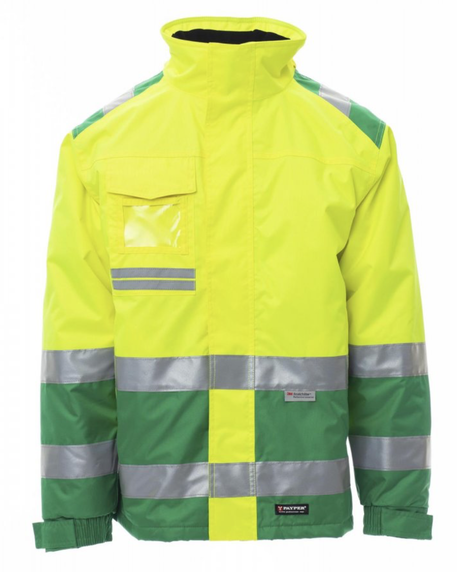 PAYPER Pánska bunda HISPEED žlto-zelená Farba: Reflexná žltá, Veľkosť: XXL, Doplnková farba: zelená