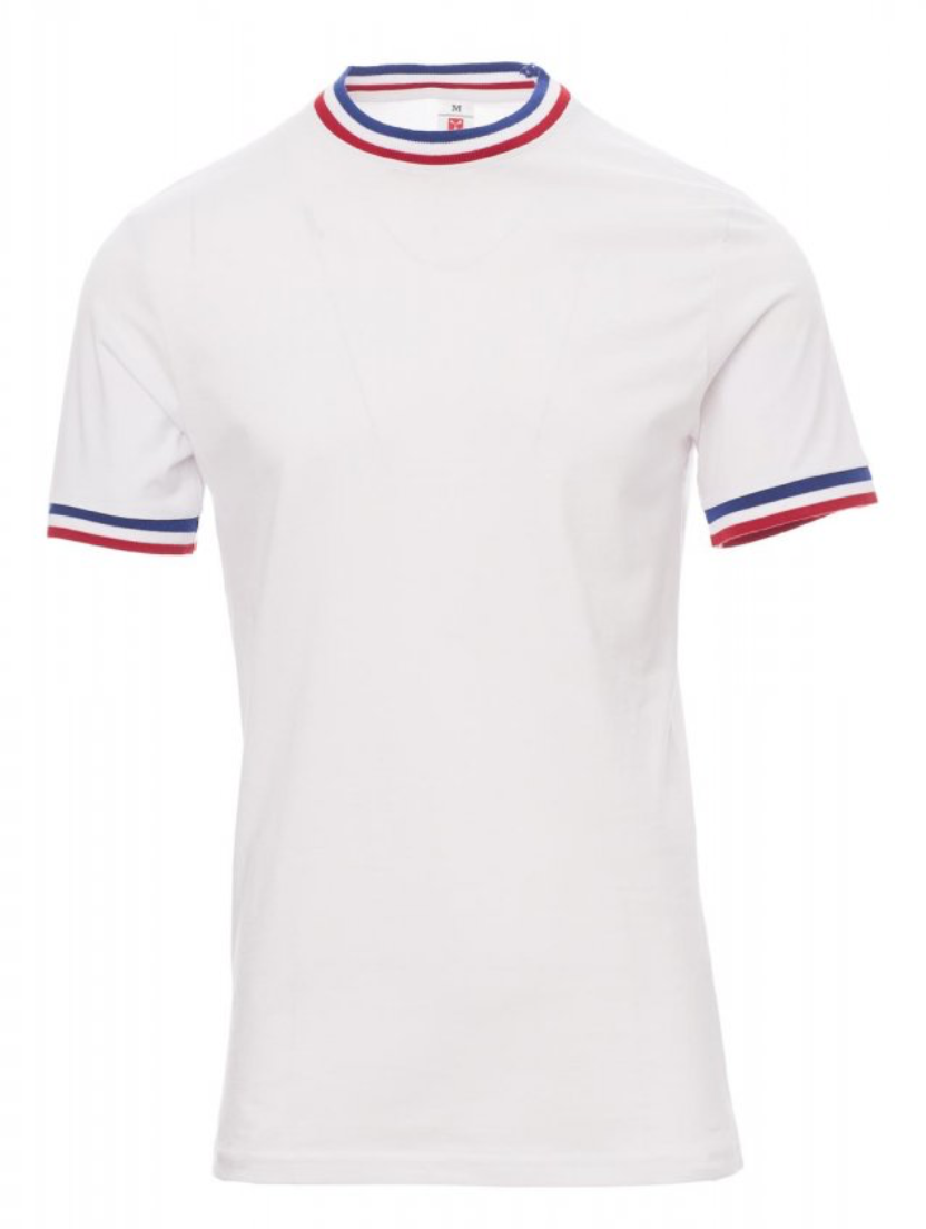 PAYPER FLAG farebné bavlnené tričko Farba: Biela, Veľkosť: XXXL, Doplnková farba: francia - trikolóra