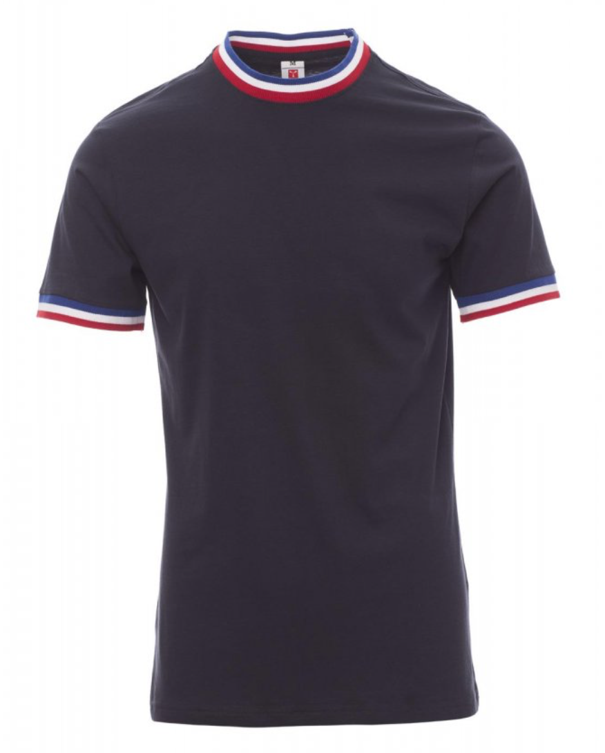 PAYPER FLAG farebné bavlnené tričko Farba: Modrá tmavá, Veľkosť: XL, Doplnková farba: francia - trikolóra