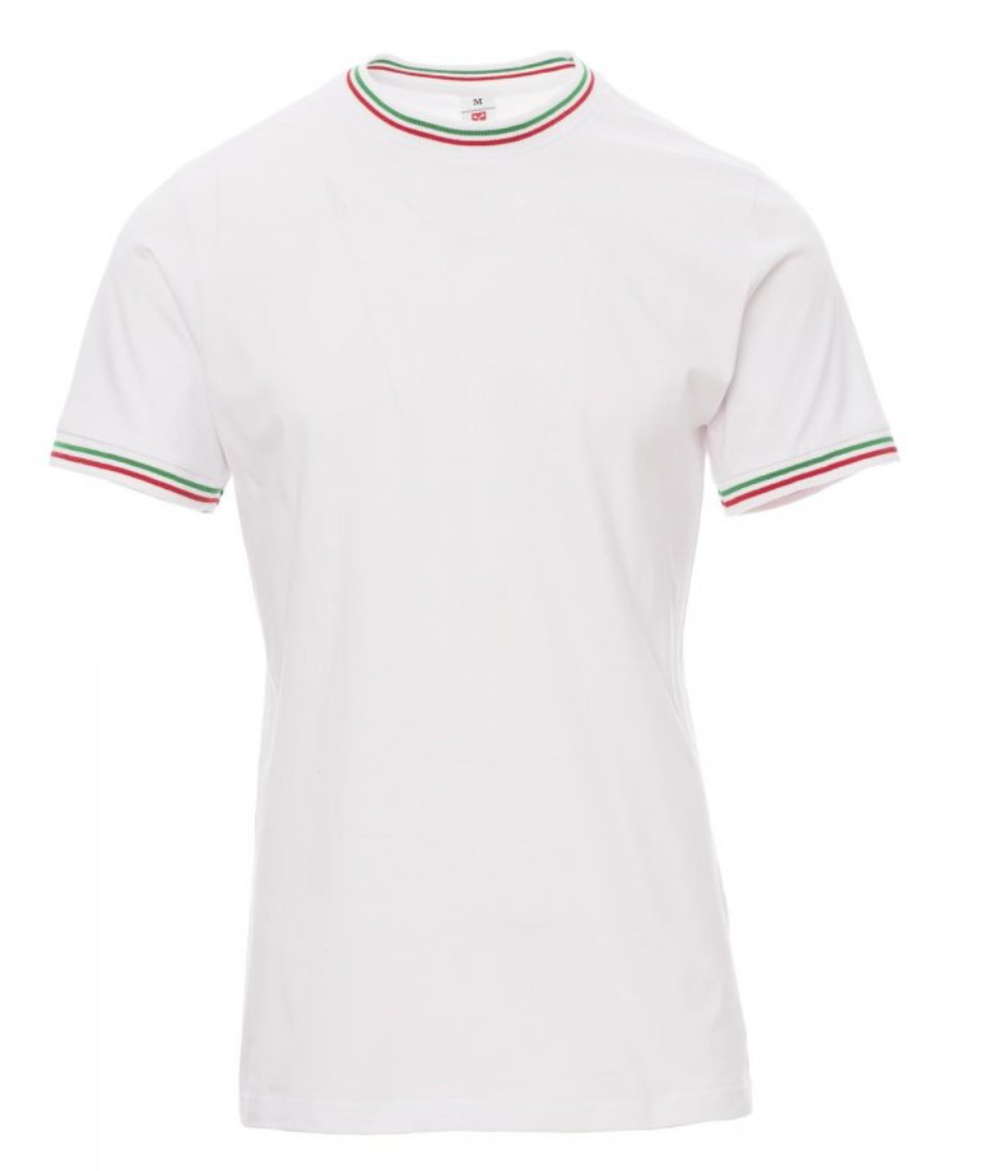 PAYPER FLAG farebné bavlnené tričko Farba: Biela, Veľkosť: M, Doplnková farba: itália - trikolóra