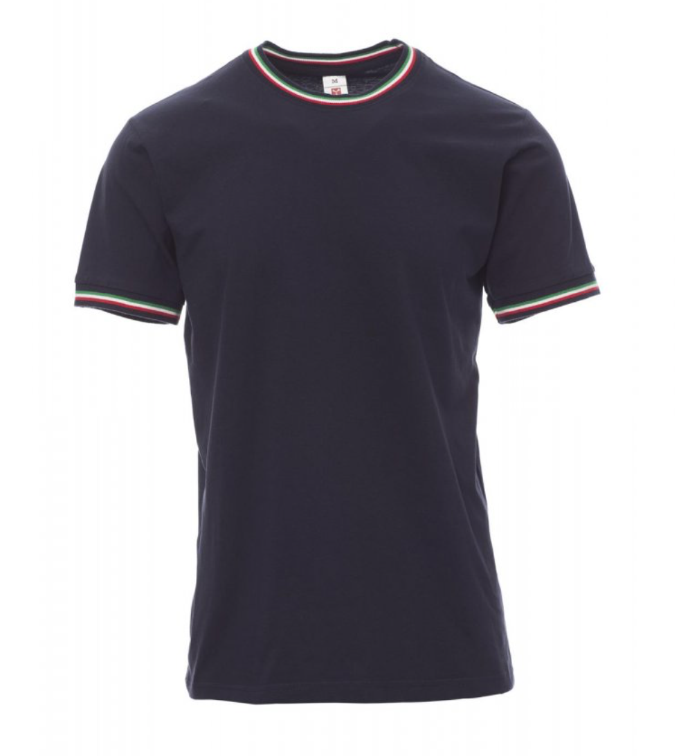 PAYPER FLAG farebné bavlnené tričko Farba: Modrá tmavá, Veľkosť: S, Doplnková farba: itália - trikolóra