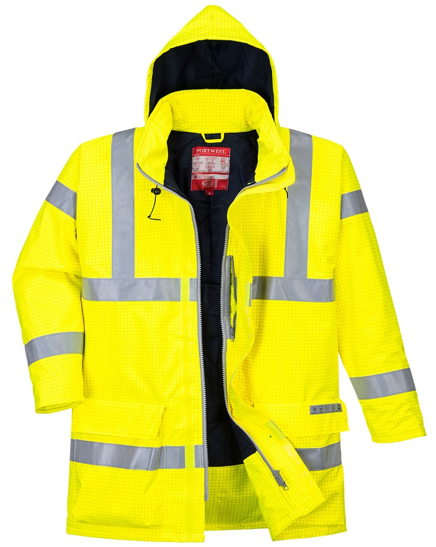 Portwest Nehorľavá antistatická vetrovka Farba: Reflexná žltá, Veľkosť: 4XL