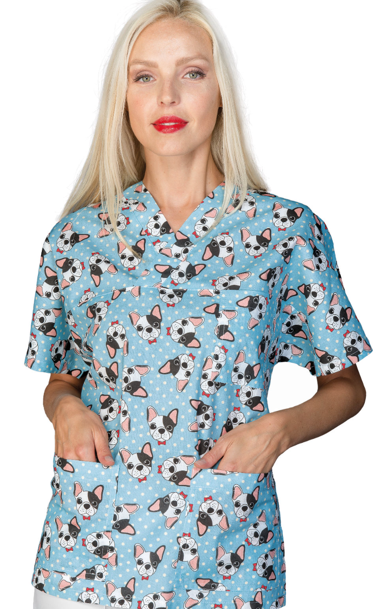 ISACCO Blúzka zdravotnícka unisex PSÍK Veľkosť: XL