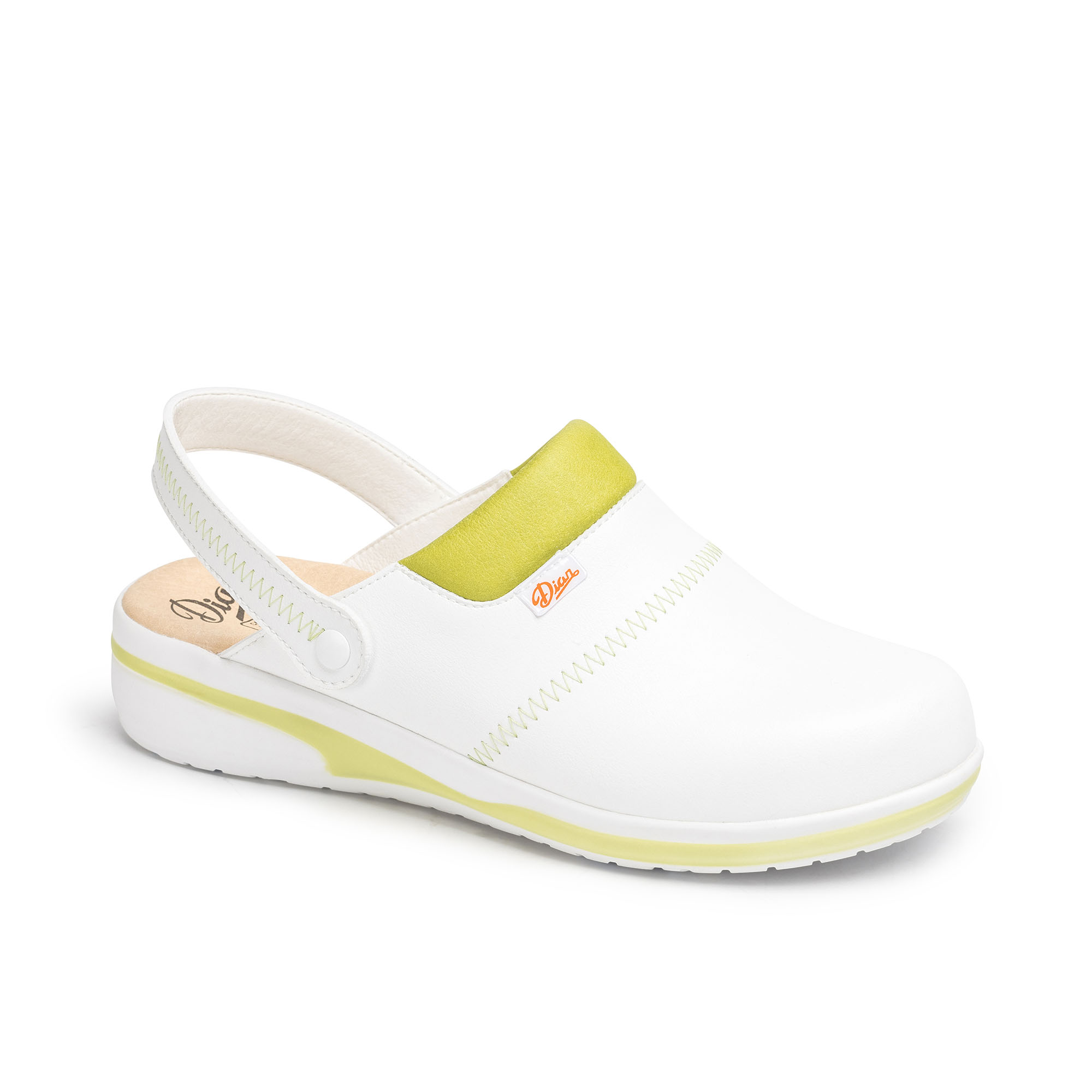 DIAN MAR zdravotná obuv Farba: Biela, Veľkosť: 39, Doplnková farba: limetková