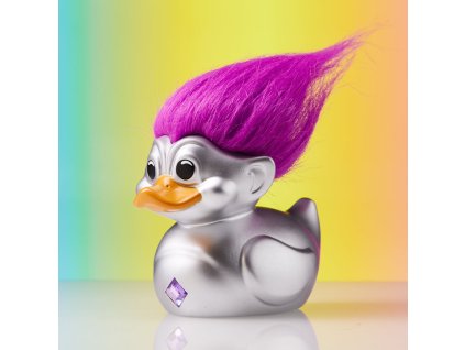 Kachnička Trolls Silver Troll (Silver with Purple Hair) TUBBZ (Collectable)