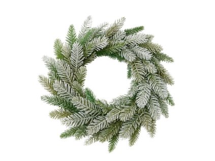 Vianoce Veniec zelený zasnežený 55 cm(3)