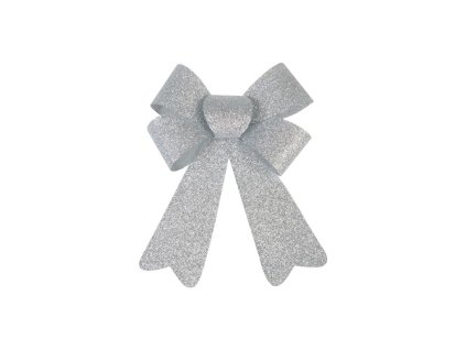 Dekorácia MagicHome Vianoce, mašľa, strieborná, 13x21 cm (2)