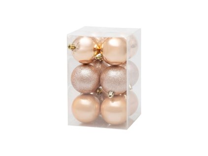 Gule MagicHome Vianoce, 12 ks, ružové zlato, na vianočný stromček, 6 cm (4)