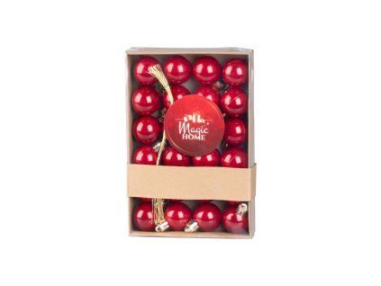 Gule MagicHome Vianoce, 24 ks, sada, červené, na vianočný stromček, 3 cm (1)