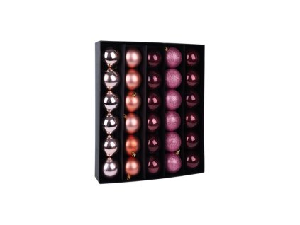 Gule MagicHome Vianoce, 30 ks, medeno ružové, mix, na vianočný stromček, 6 cm