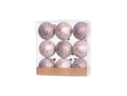 Gule MagicHome Vianoce, 9 ks, bronzové, matné, s dekoráciou, na vianočný stromček, 6 cm (2)