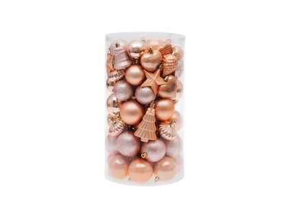 Gule MagicHome Vianoce, sada, 65 ks, ružové zlato, mix, na vianočný stromček (9)