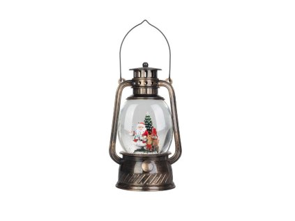 Lampáš MagicHome Vianoce, santa, plast, čierny, 1xLED teplá biela, 12x10x20.5 cm, 3xAA