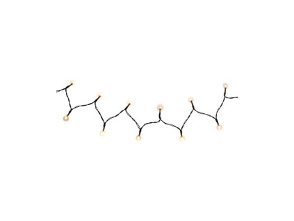 Reťaz, 48 LED teplá biela, 8 funkcií, časovač, 3xAA, exteriér, osvetlenie, 3,50 m