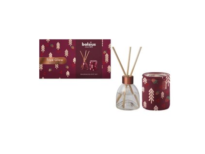 Set Bolsius, Winter Spices, Vianoce, darčekový, sviečka + difúzer, vonný, červený