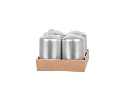 Sviečka MagicHome Vianoce, 4x6 cm, valcová, bal. 4 ks, strieborná, adventná