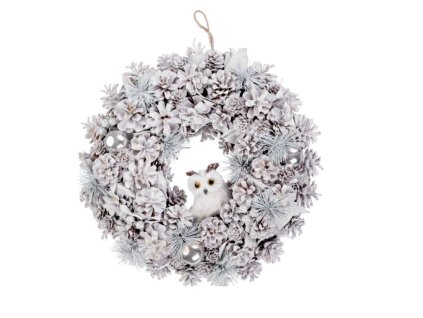 Veniec MagicHome Vianoce, prírodný, krémový, závesný, 33x9 cm(2)