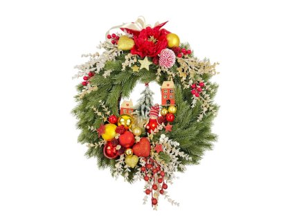 Závesný vianočný veniec Jakub, priemer 50 cm