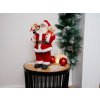 Dekorácia MagicHome Vianoce, Santa s darčekmi a medvedíkom, červený, 30 cm