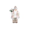 Dekorácia MagicHome Vianoce, Santa, s darčekom, ružovo hnedý, 30 cm