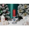 Sviečka MagicHome Vianoce, 5,5x12 cm, valcová, červená, s glitrami(1)