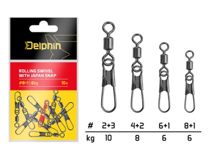 Delphin Rolling swivel with Japan snap / 10ks | #8+1/6kg
