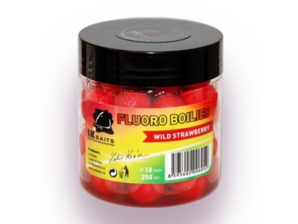 Chytacie boilies LK Baits Fluoro Boilies Wild Strawberry 250ml (Priemer 18mm)