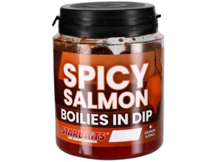 Dipované boilies Starbaits Spicy Salmon 150g (Priemer 20mm)