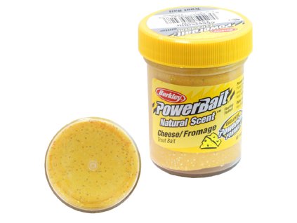 Pstruhové cesto Berkley PowerBait® Cheese (syr) s glitrami