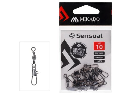 Obratlík s karabinou Mikado Barrel Swivel - With Safety Snap /10ks (Veľkosť veľ. 8)