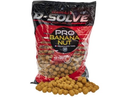 Starbaits D-Solve rozpustné Boilies Pro Banana Nut 2,5kg