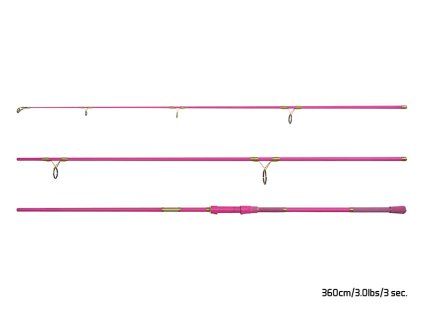 Prút Delphin QUEEN Candy 360cm/3lb/3diely