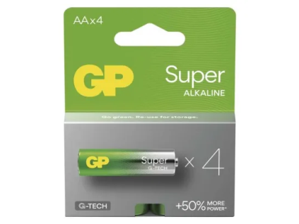 Alkalická batéria GP Super LR6 (AA), 4 ks
