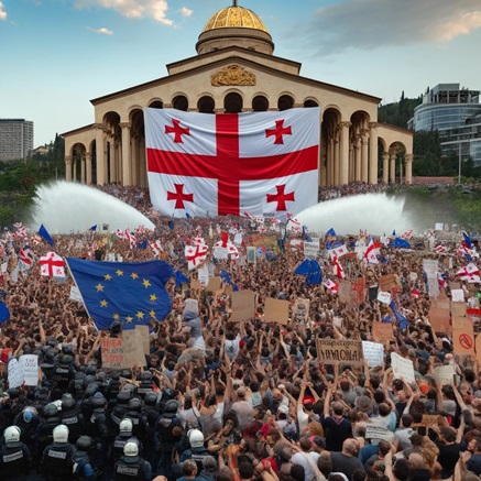 Protesty v Gruzii proti zákonu o „zahraničních agentech“!