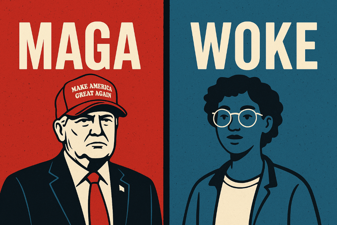 MAGA vs. WOKE: Dva světy, dva hodnotové systémy, dva moderní americké kmeny