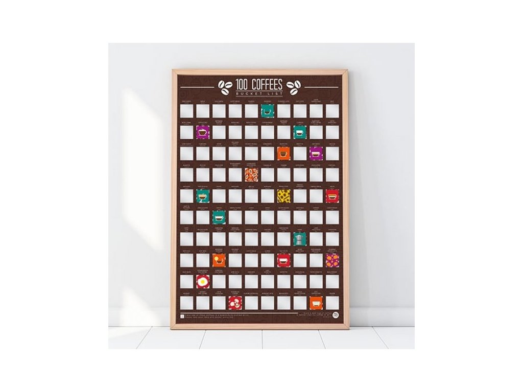 Stírací plakát - 100 nejlepších káv