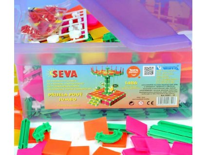 VISTA SEVA Jumbo Přijela pouť polytechnická STAVEBNICE v boxu 1486 dílků + Nanopodložka, loupač, nebo desinfekce