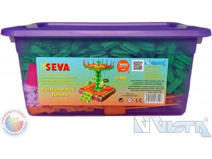 VISTA SEVA Jumbo Přijela pouť polytechnická STAVEBNICE v boxu 1486 dílků + Nanopodložka, loupač, nebo desinfekce