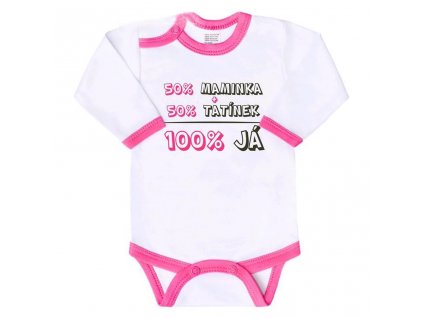 Body s potiskem New Baby 50% MAMINKA + 50% TATÍNEK - 100% JÁ