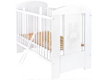 Dětská postýlka New Baby Králíček standard - bílá + Nanopodložka, loupač, nebo desinfekce