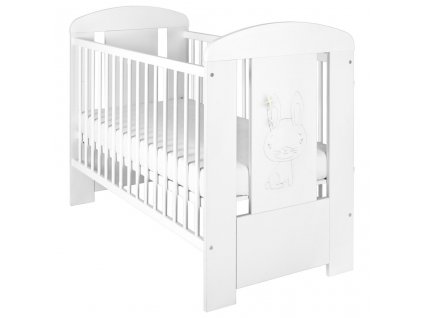 Dětská postýlka New Baby Králíček se šuplíkem - bílá + Nanopodložka, loupač, nebo desinfekce