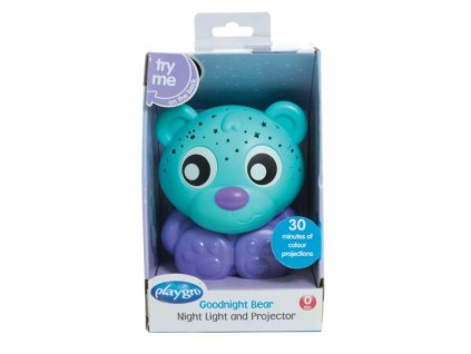 Playgro - Usínací lampička medvídek s projektorem - zelený