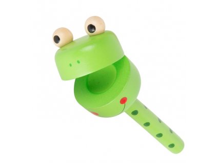 Small Foot Displej dřevěné chrastítko zvířátka 1ks žabka Small Foot Displej dřevěné chrastítko zvířátka 1ks žabka