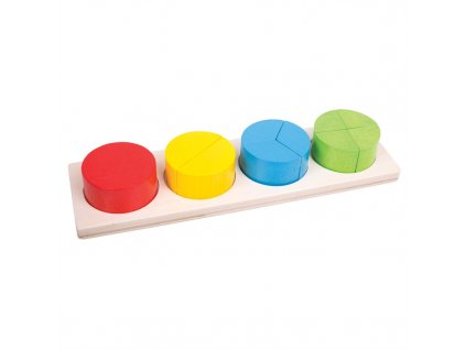 Bigjigs Toys Vkládací puzzle zlomky kulaté