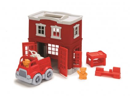 Green Toys Požární stanice + Nanopodložka, loupač, nebo desinfekce